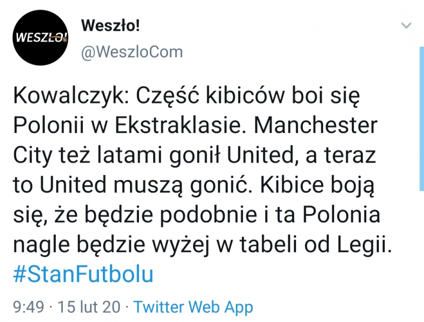 Dlatego według Wojciecha Kowalczyka niektórzy kibice NIE CHCĄ Polonii w Ekstraklasie xD